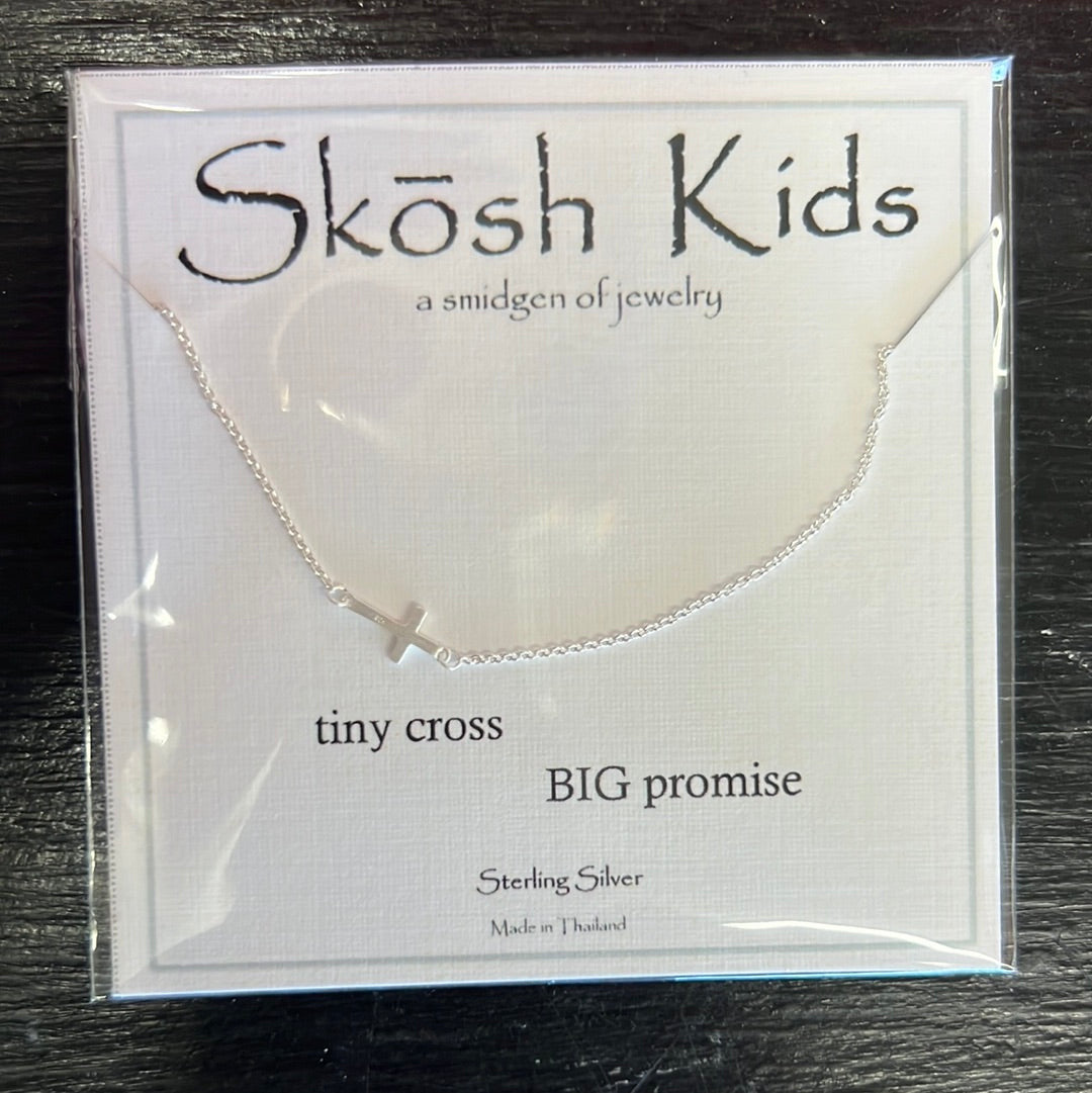 Skosh Kids + Dainty Sideways Cross Necklace