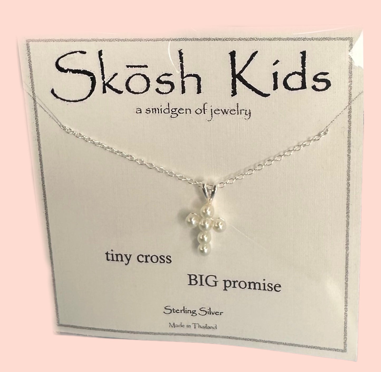 Skosh Kids + Cross with Pearls Necklace