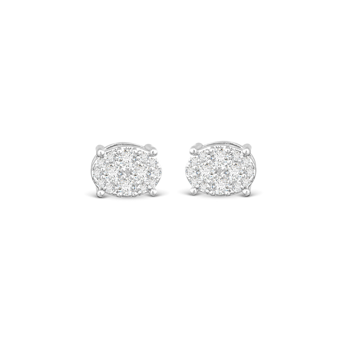 CZ Oval Stud Earrings