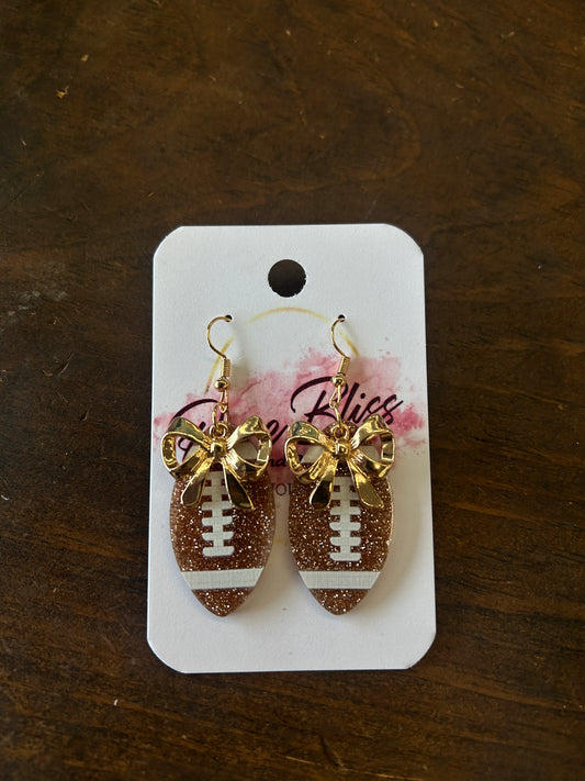 Football Bow Earrings