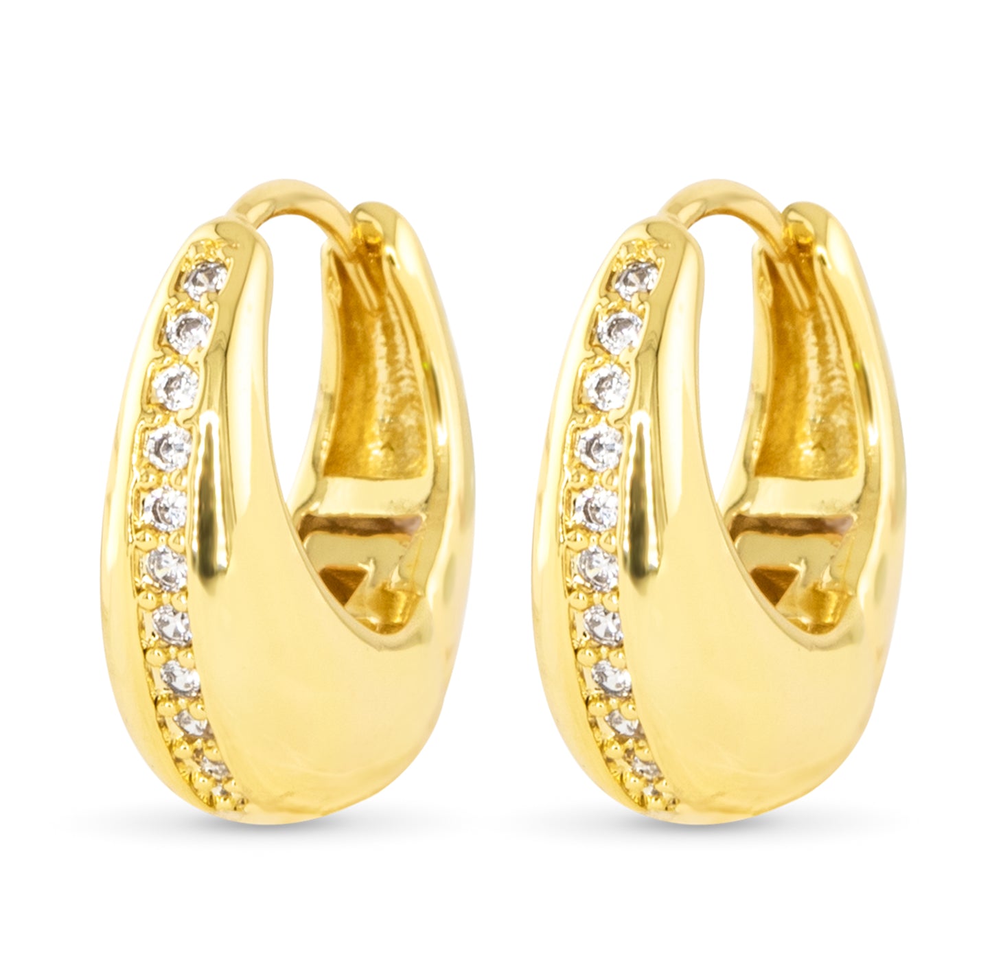 Single Row CZ Hoop Earring