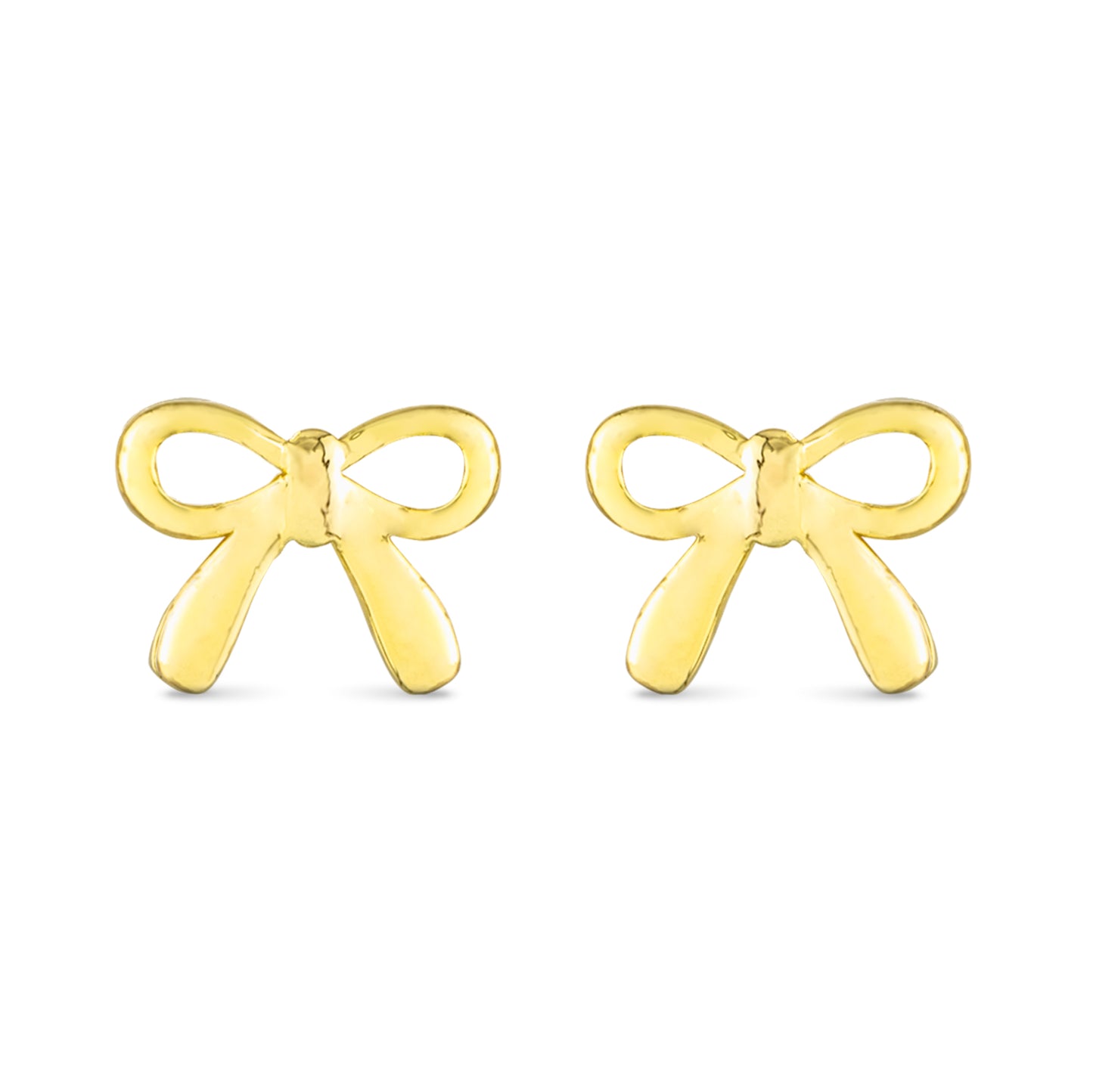 Gold Bow Ribbon Earrings