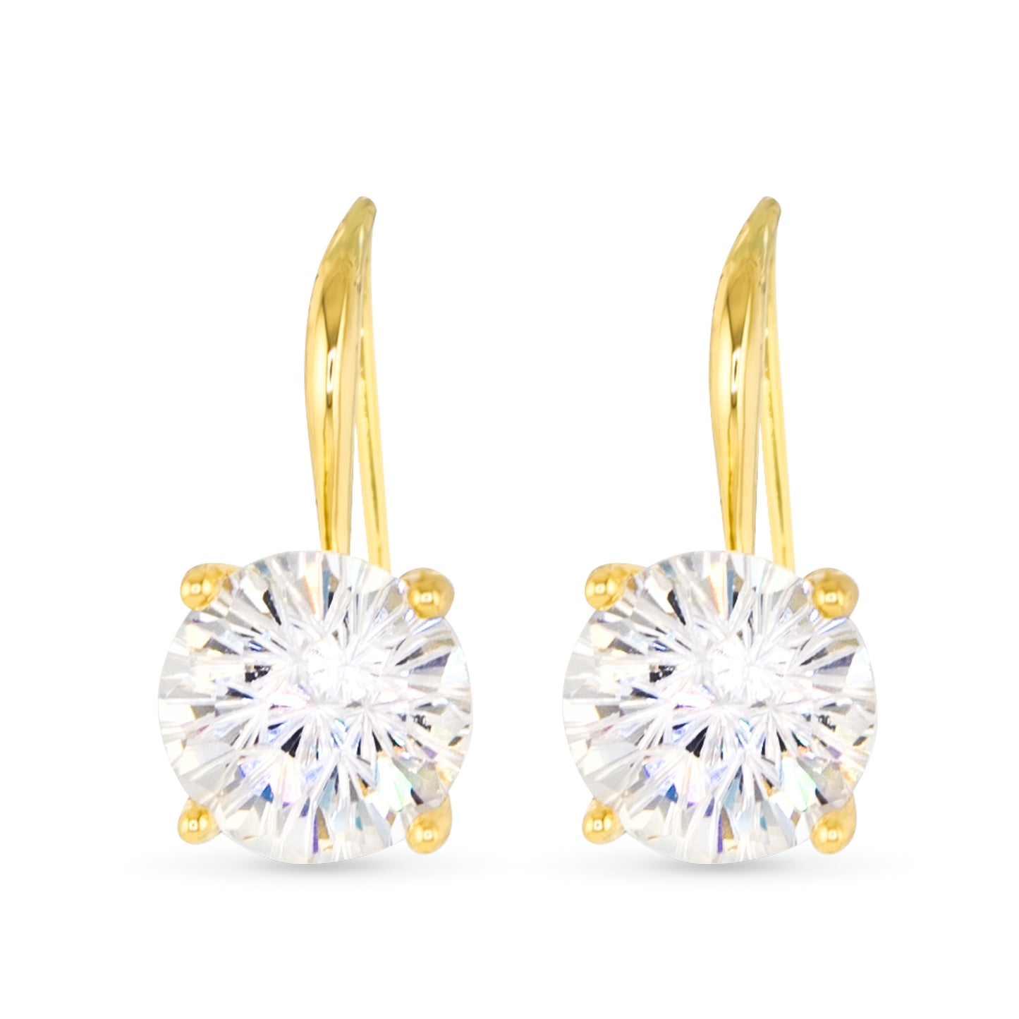 Gold Solitaire Drop Earring