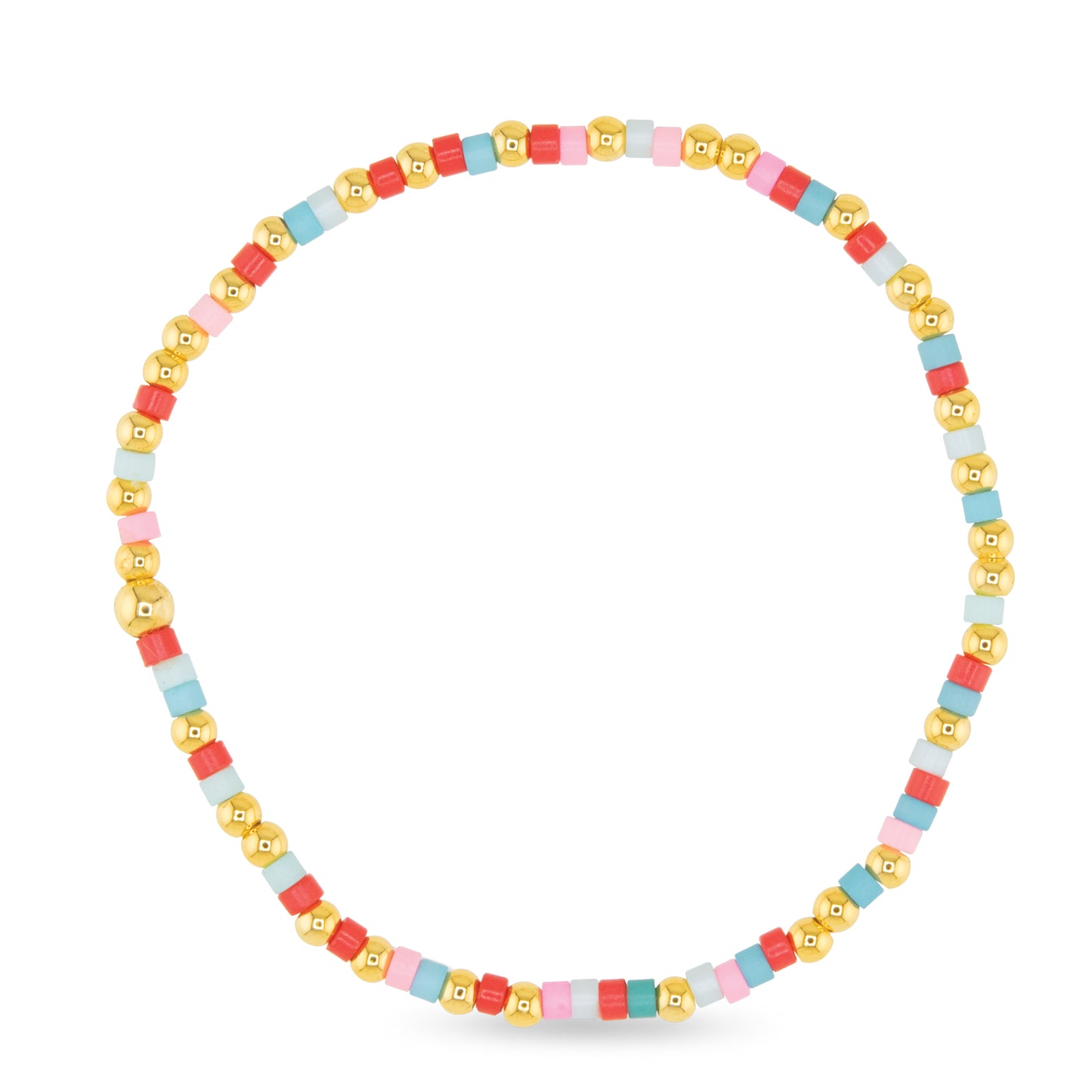 Gold Bead Bright Multi Stretch Bracelet