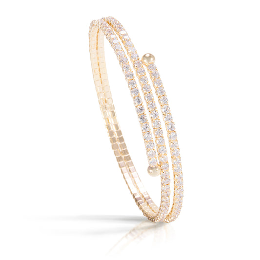 Ice Blu Double Spiral Bracelet Gold