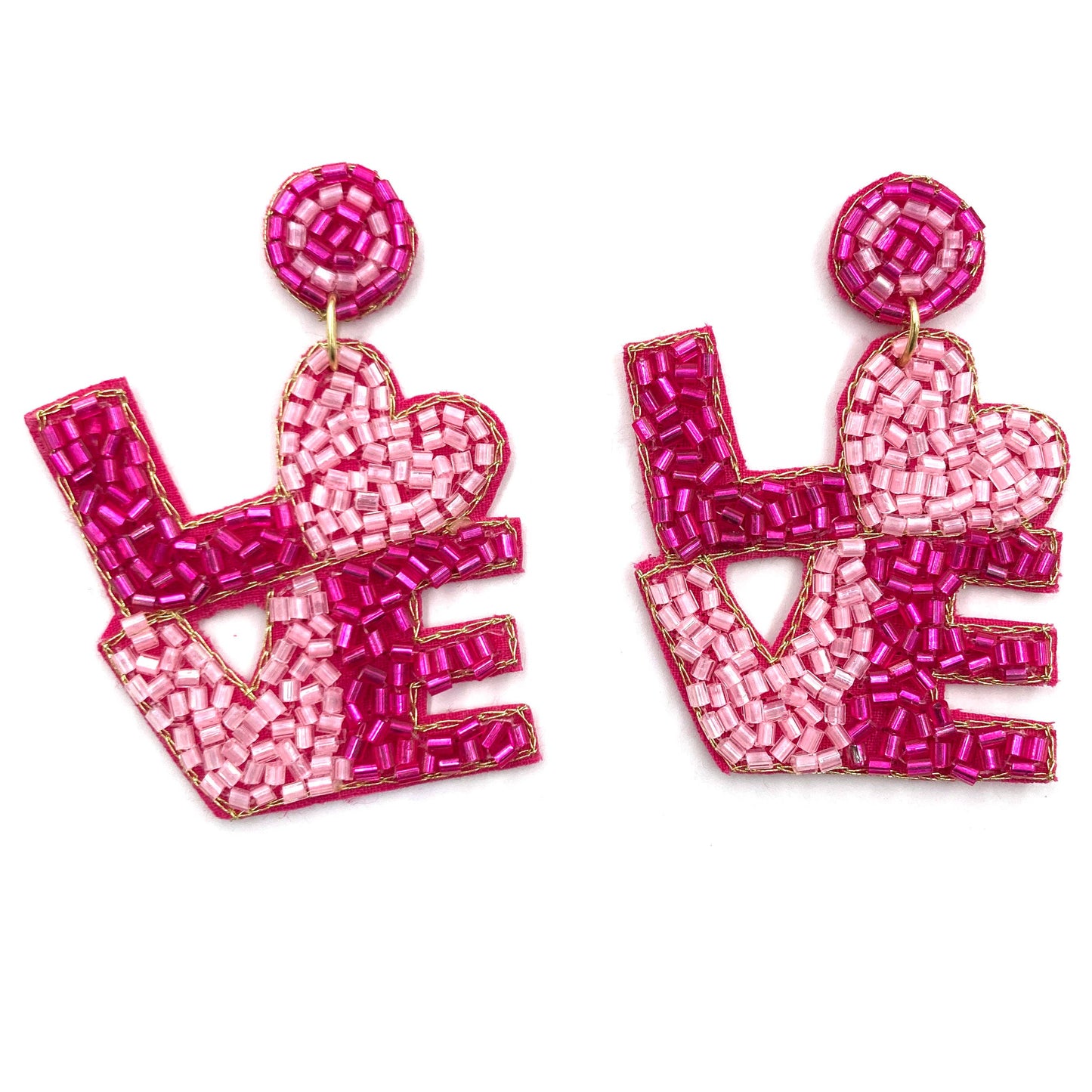 Dark & Light Pink Love Earrings