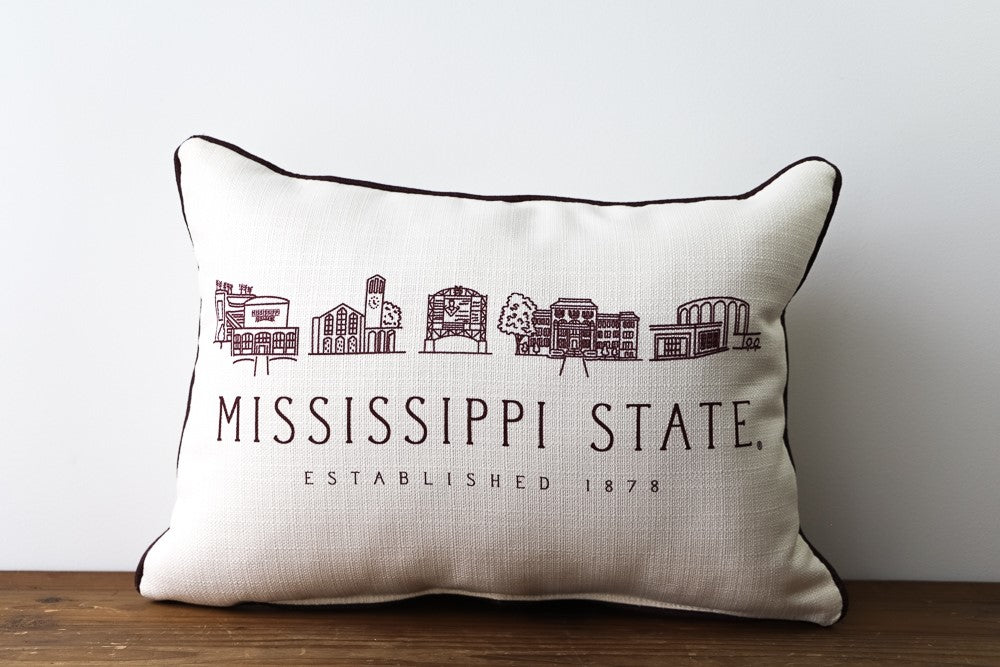 Mississippi State Icons Pillow