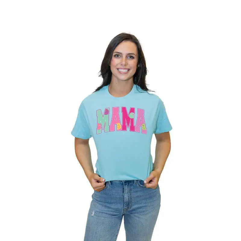 Happy Mama Chalky Mint Crew Neck Tee