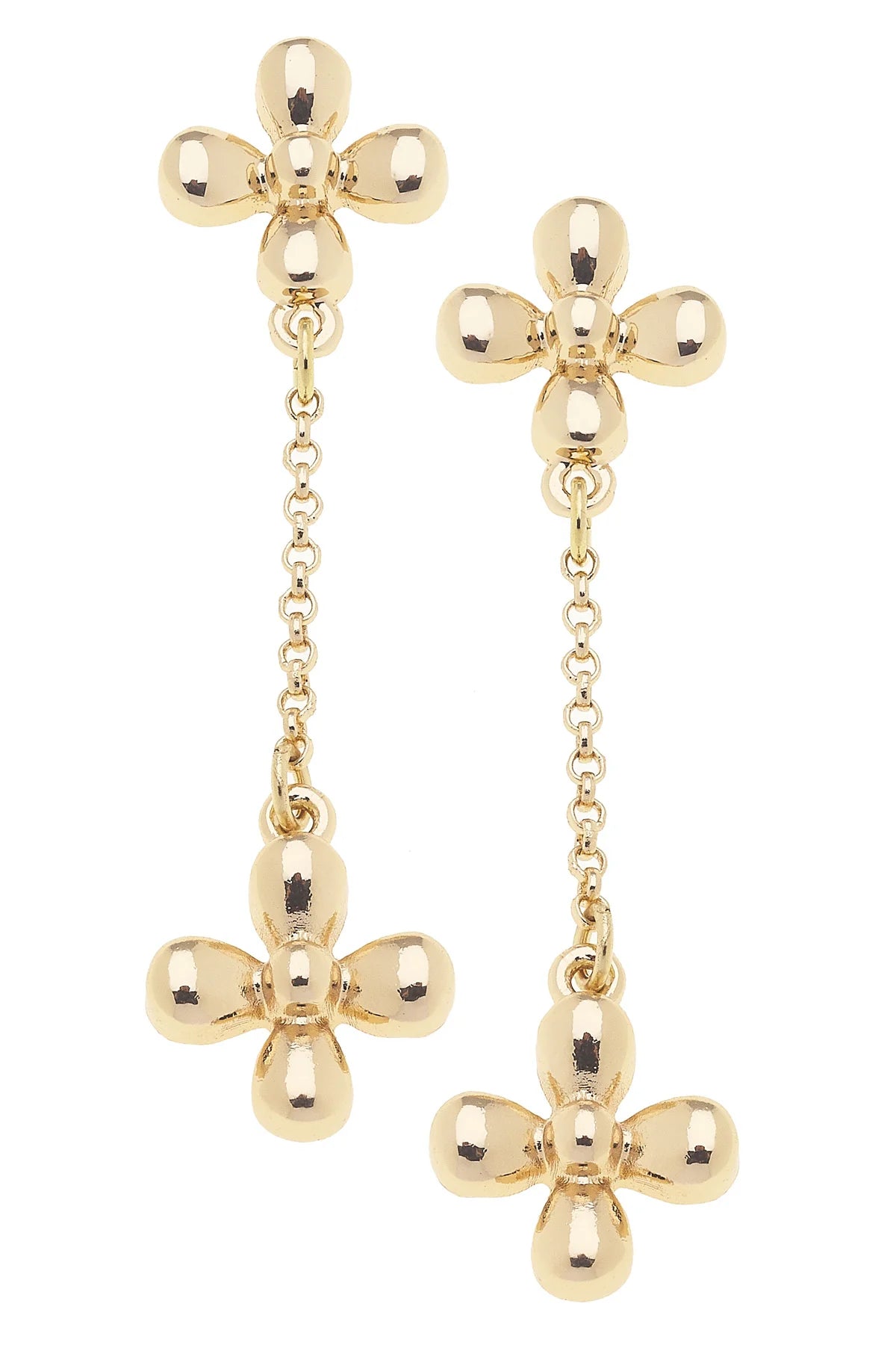 Tiny Cross Chain Earrings