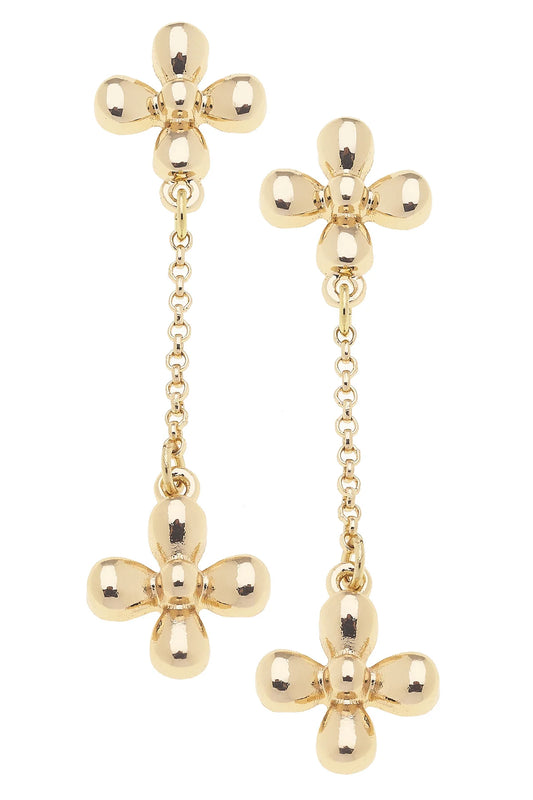 Tiny Cross Chain Earrings