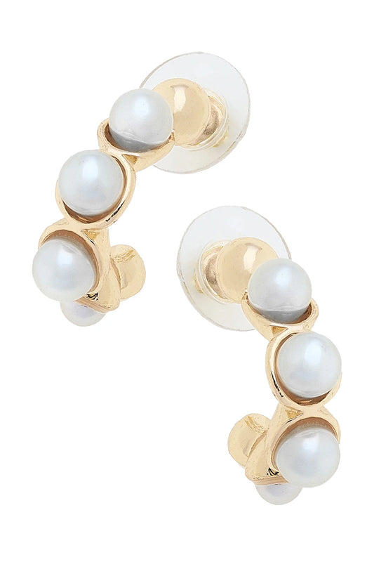 Presley Pearl Half Hoop Earring