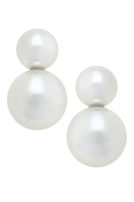 Larissa Double Pearl Statement Stud Earrings