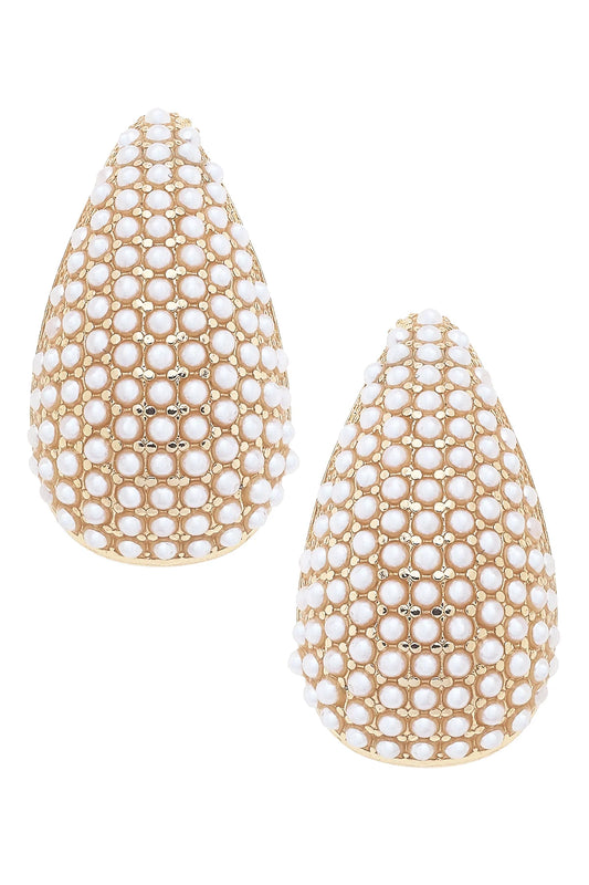 Florence Pearl Pave Sculpted Earrings