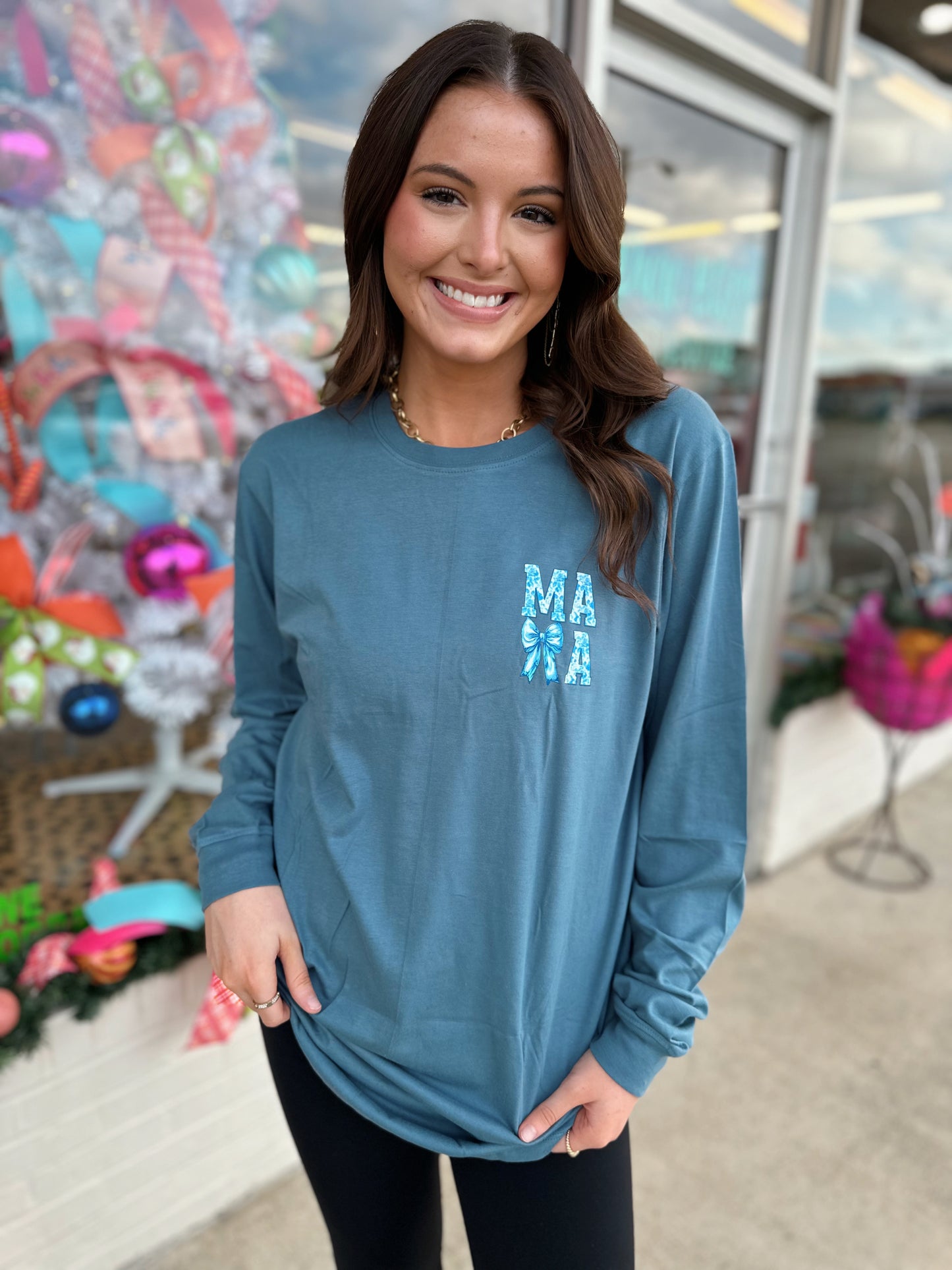 MAMA Mirage Bow Long Sleeve Tee