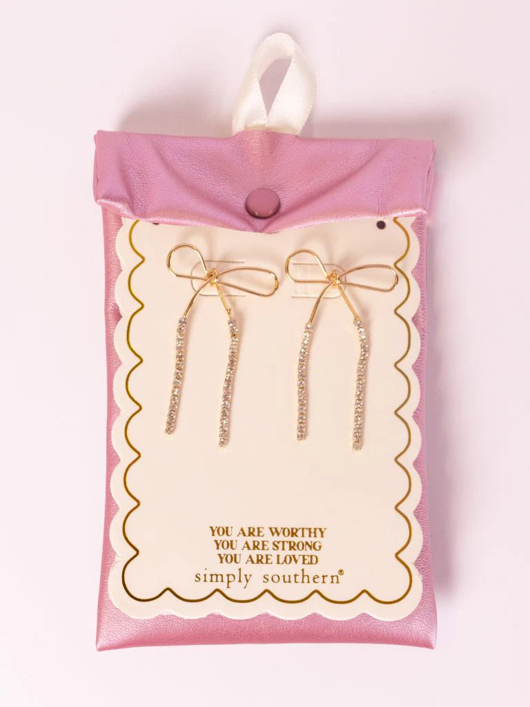 Sparkle Gold Bow Earrings