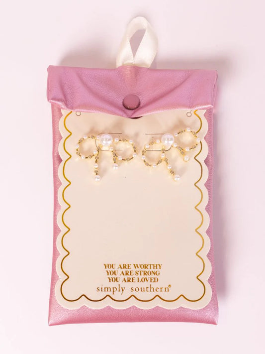 Cutesy Gold Bow Earrings