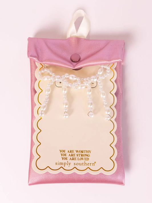 Large Pearl Gold Bow Earrings