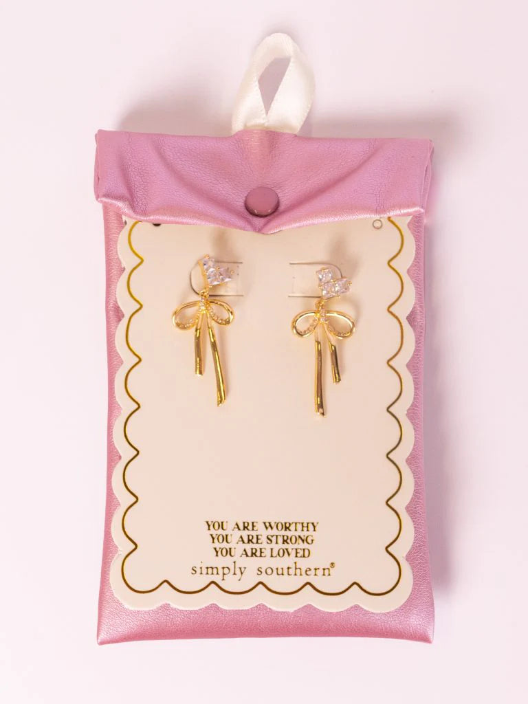 Delicate Gold Bow Earrings