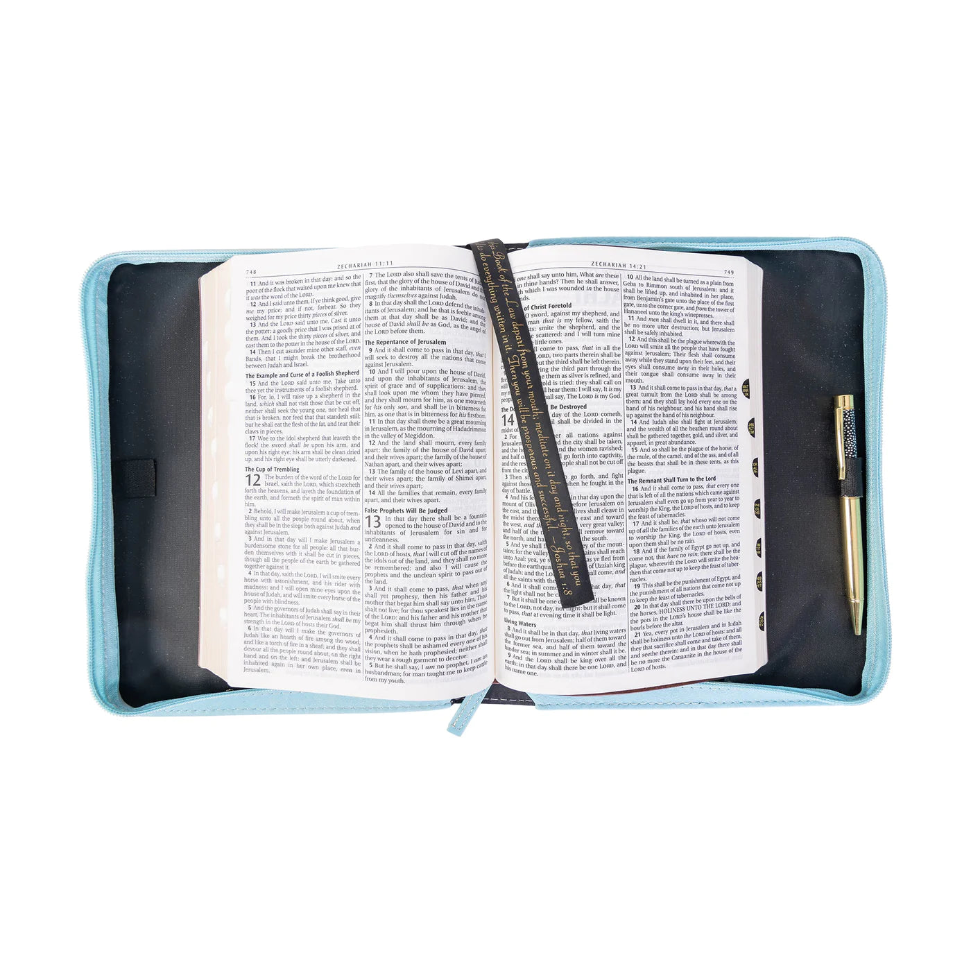 Floral Blue Bible Cover XXL