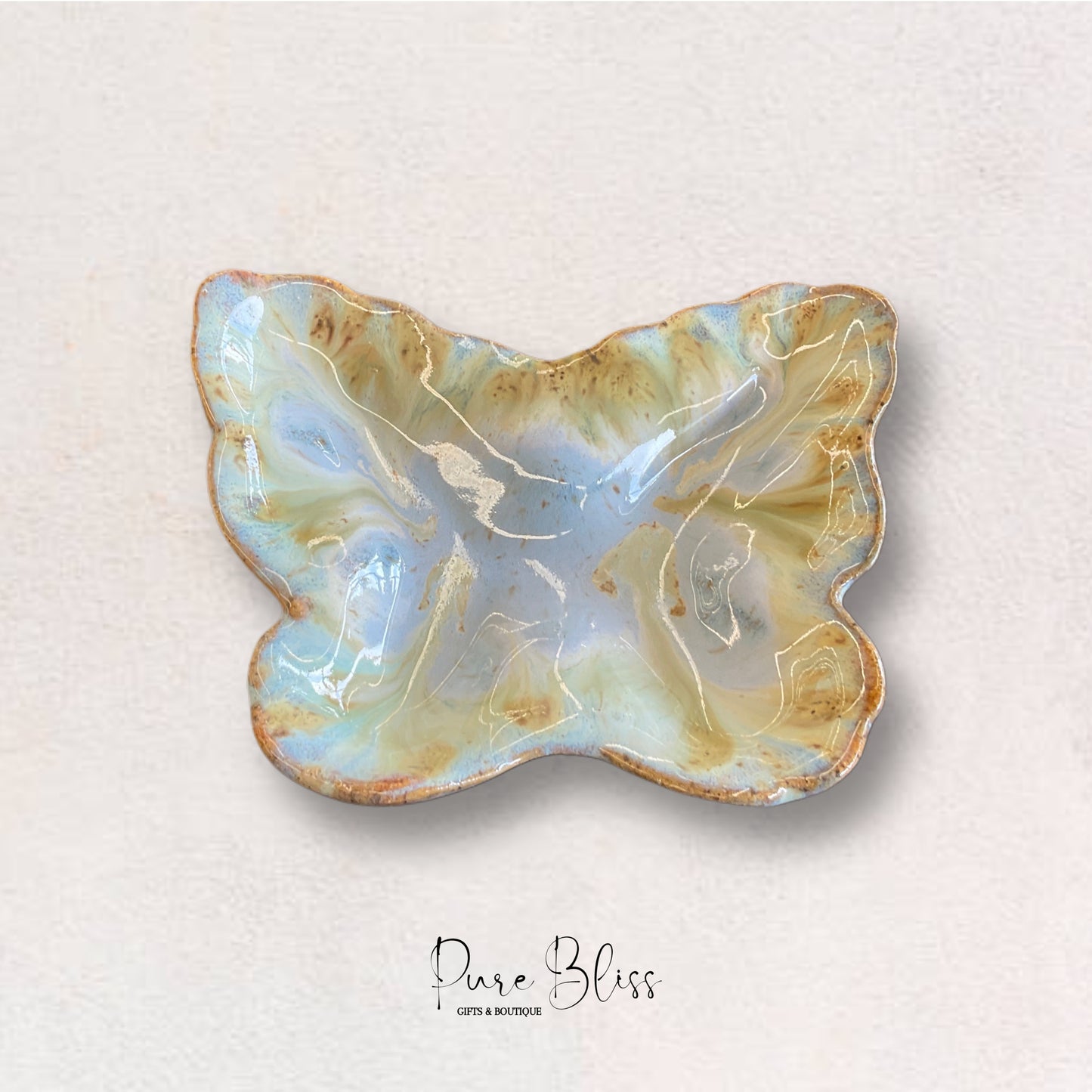 Blue Seaside Butterfly Dish