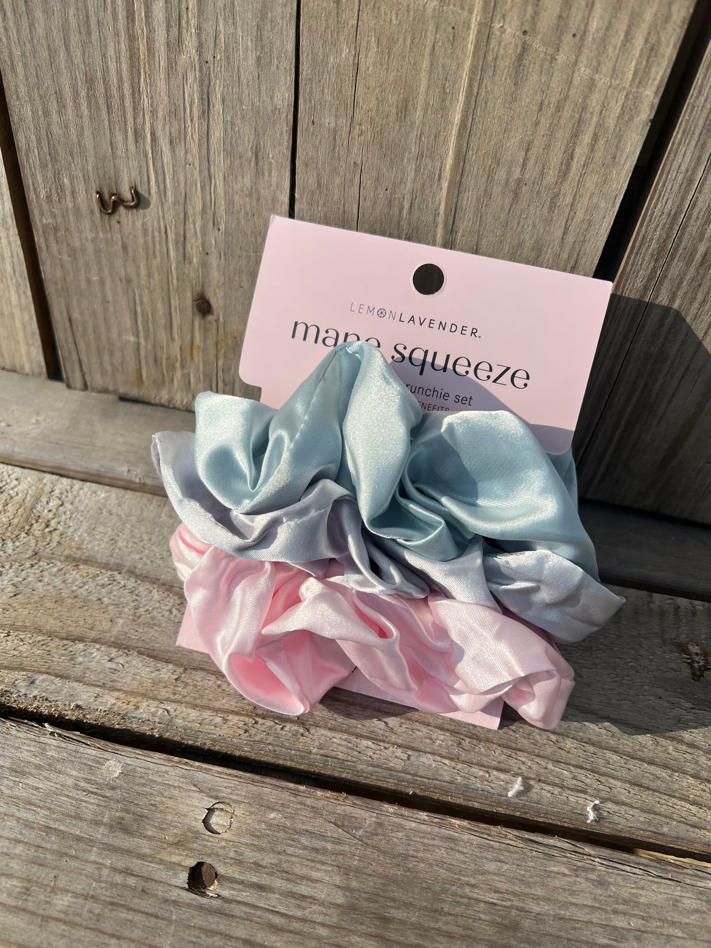 Lemon Lavender + Silky Satin Scrunchie Set