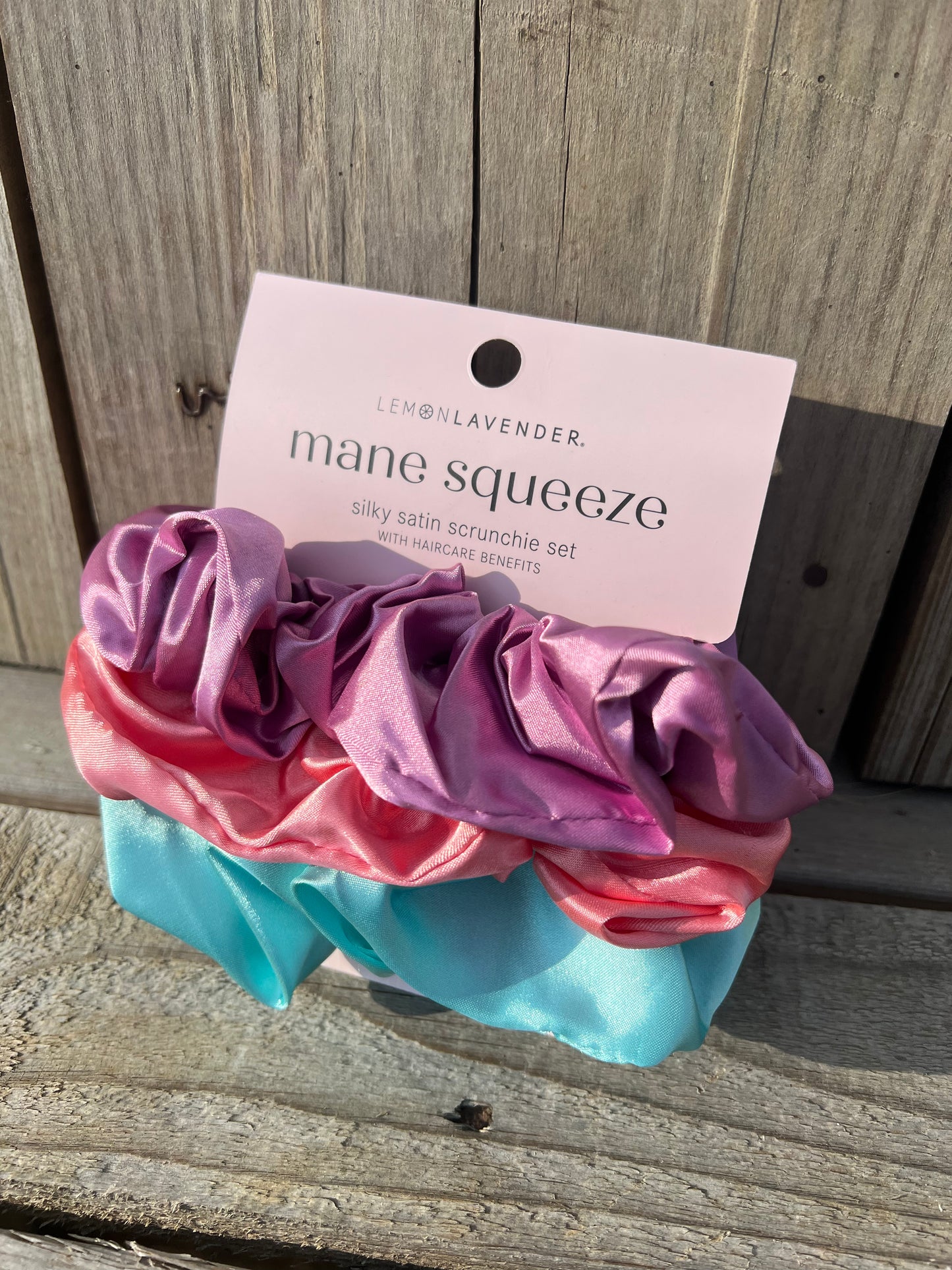 Lemon Lavender + Silky Satin Scrunchie Set