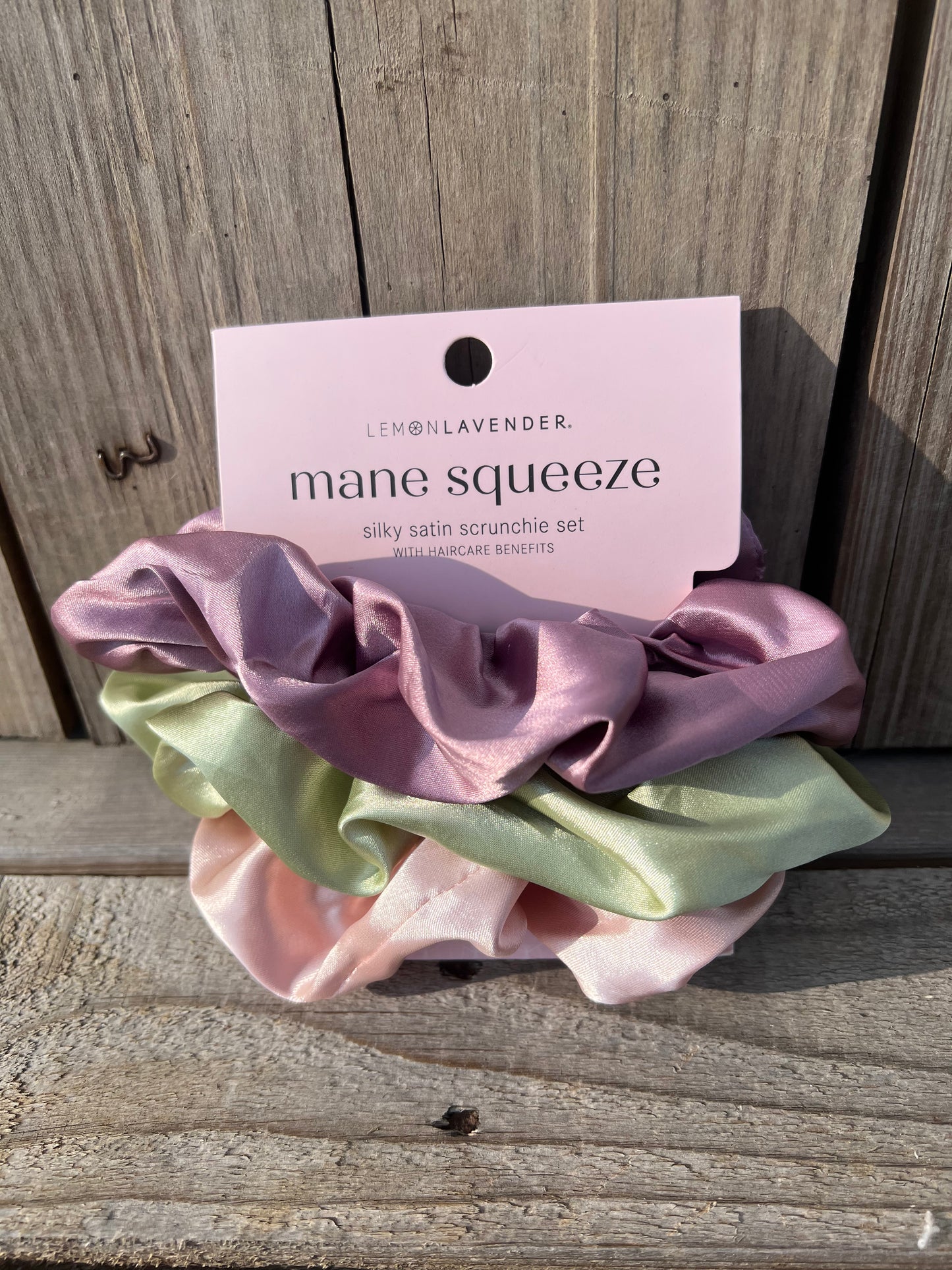 Lemon Lavender + Silky Satin Scrunchie Set