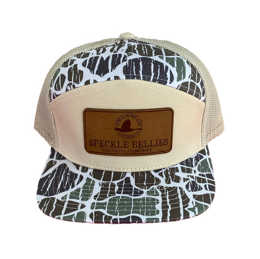 Logo Rec Leather Patch 7 Panel Hat