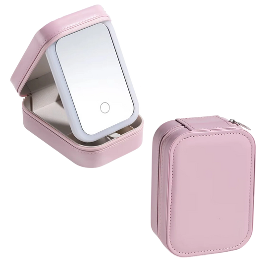 LED Light Mirror Jewelry Case