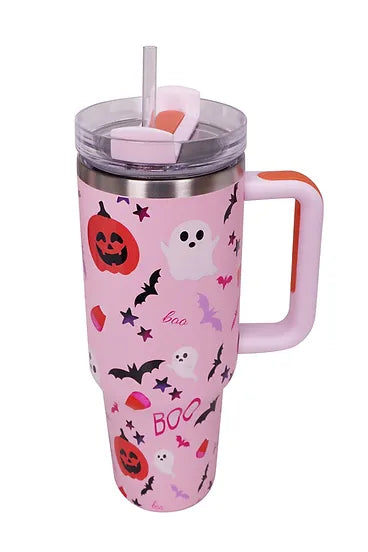 Pink Happy Halloween 40 Oz Tumbler