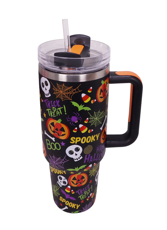 Black Happy Halloween 40 Oz Tumbler