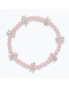 Bows + Pink Pearls Bracelet