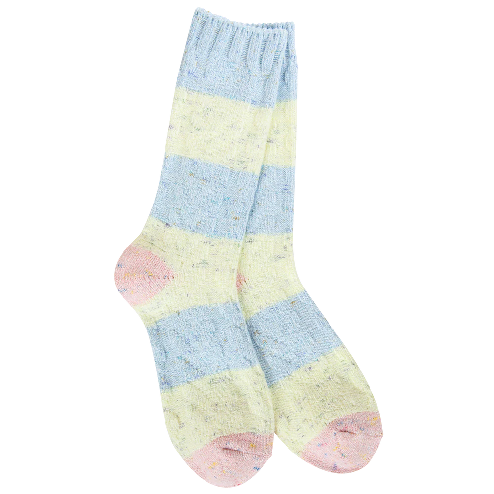 Blue Yellow Pink Socks