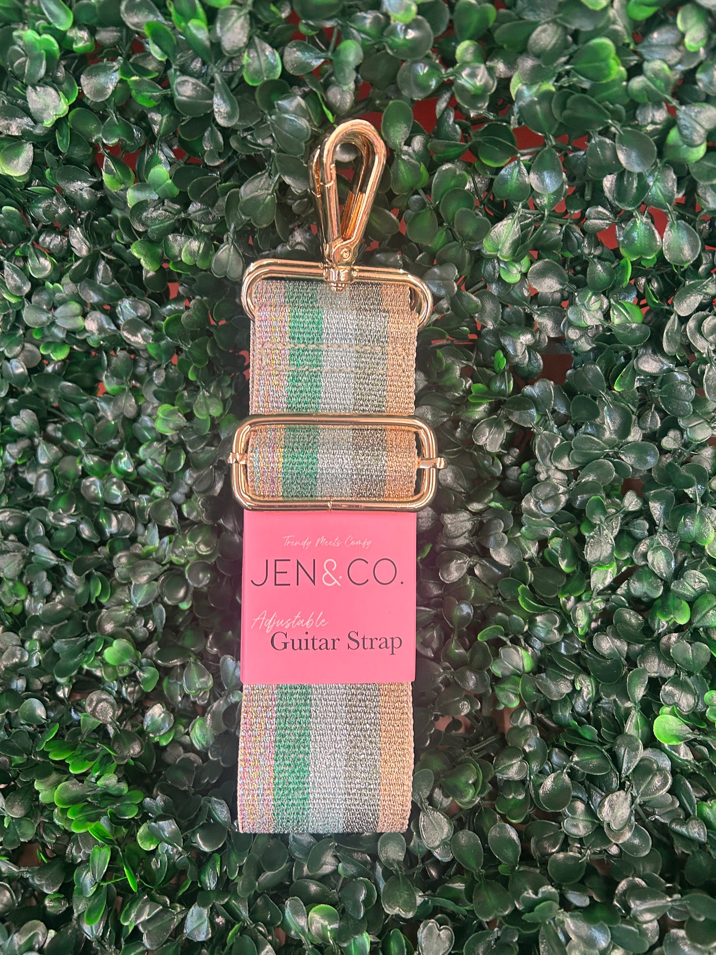Striped - Multi Green Guitar Strap