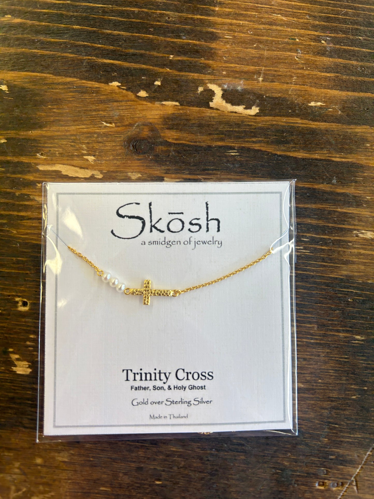 Trinity Cross With Pearls