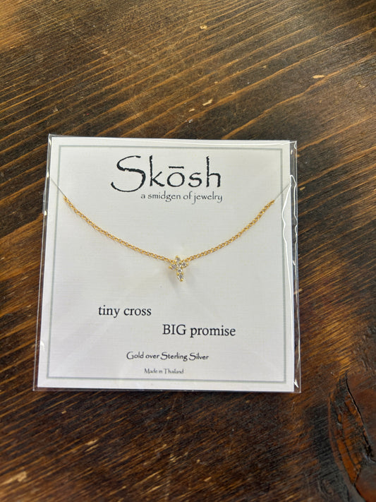 Tiny Diamond Cross Necklace