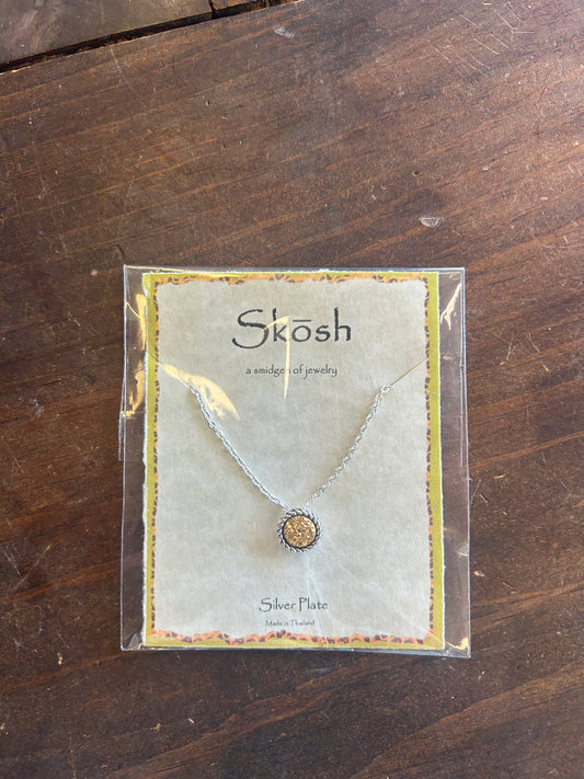 Silver Chain w/ Colored Stone Necklace