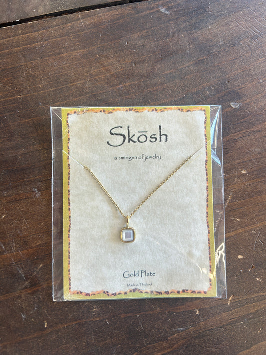 Squared White Stone Necklace