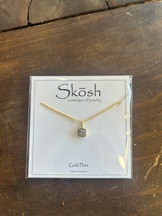 Square Black Stone Necklace