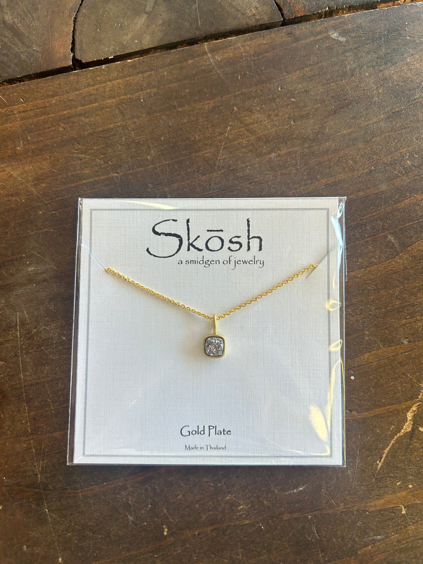 Square Black Stone Necklace