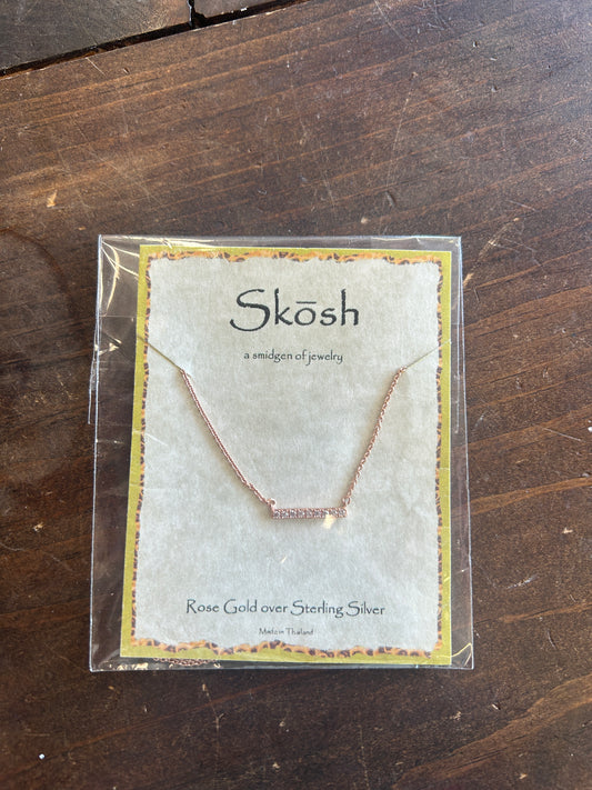 Short Rose Gold Diamond Bar Necklace
