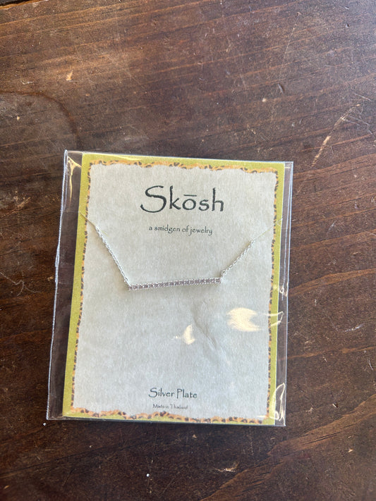 Silver Diamond Bar Necklace