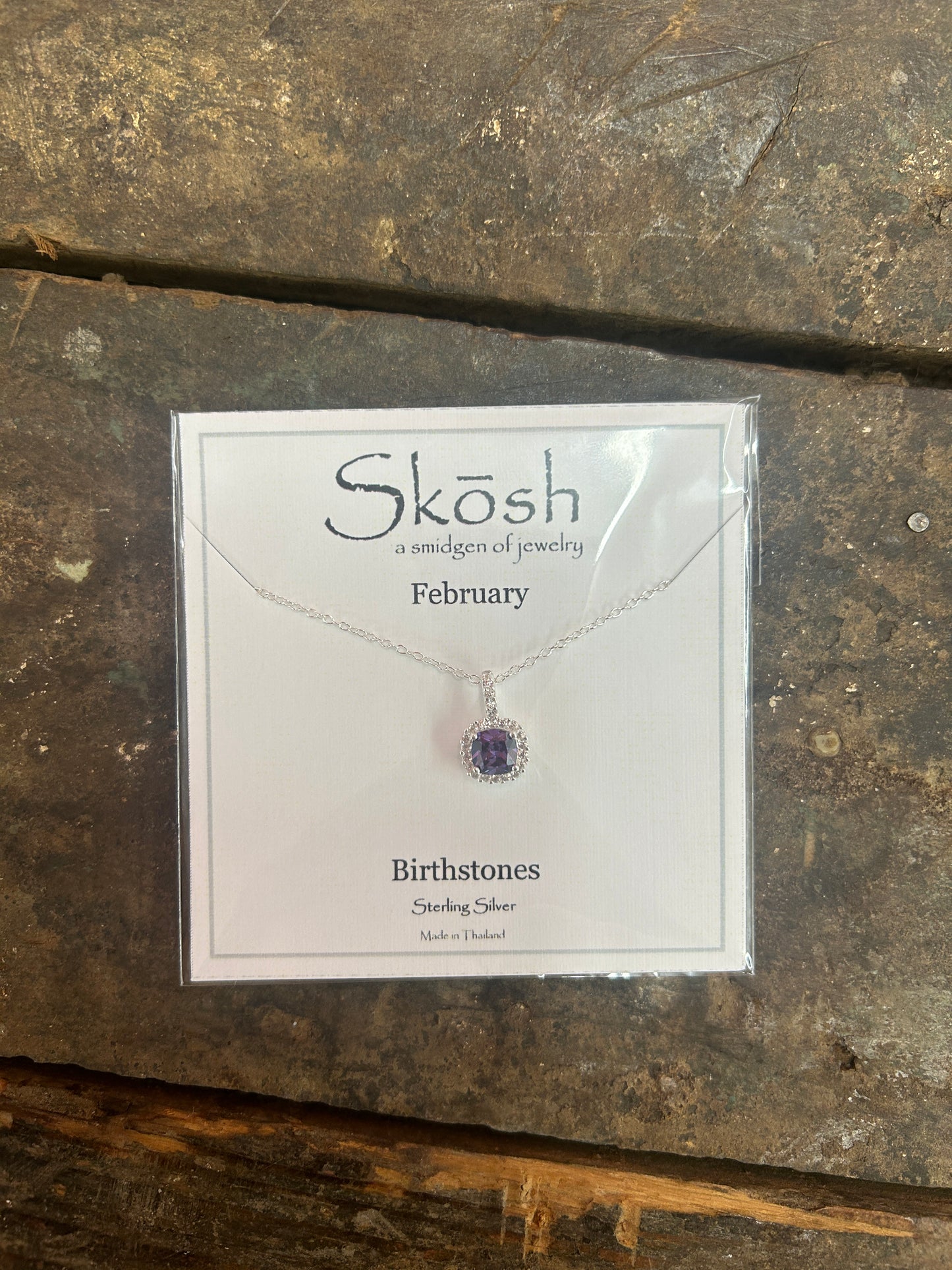 Silver Birthstone Necklace