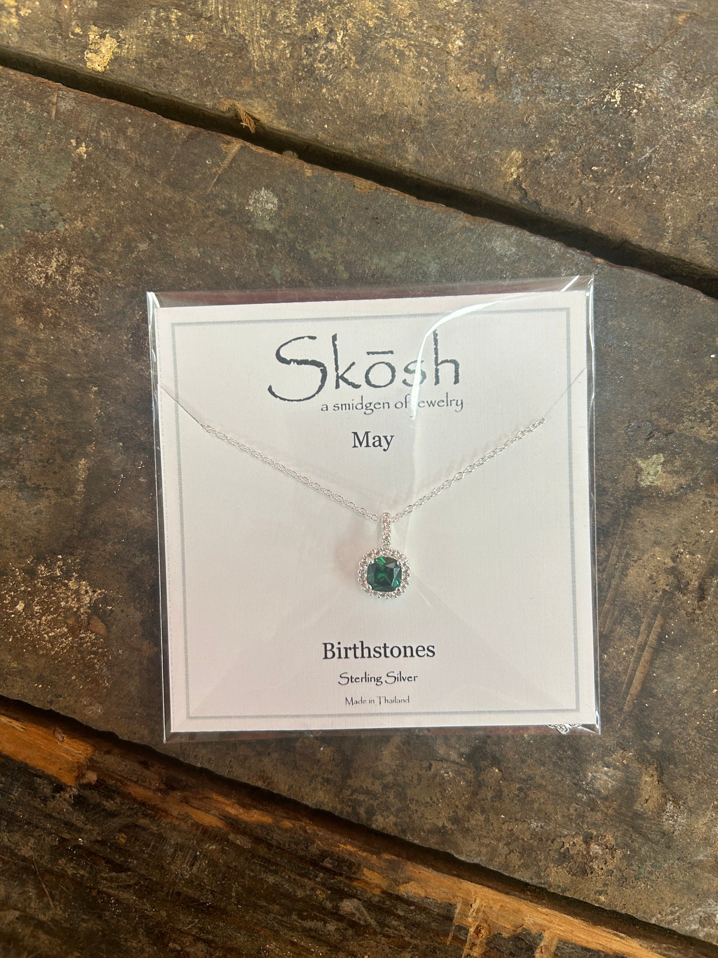 Silver Birthstone Necklace