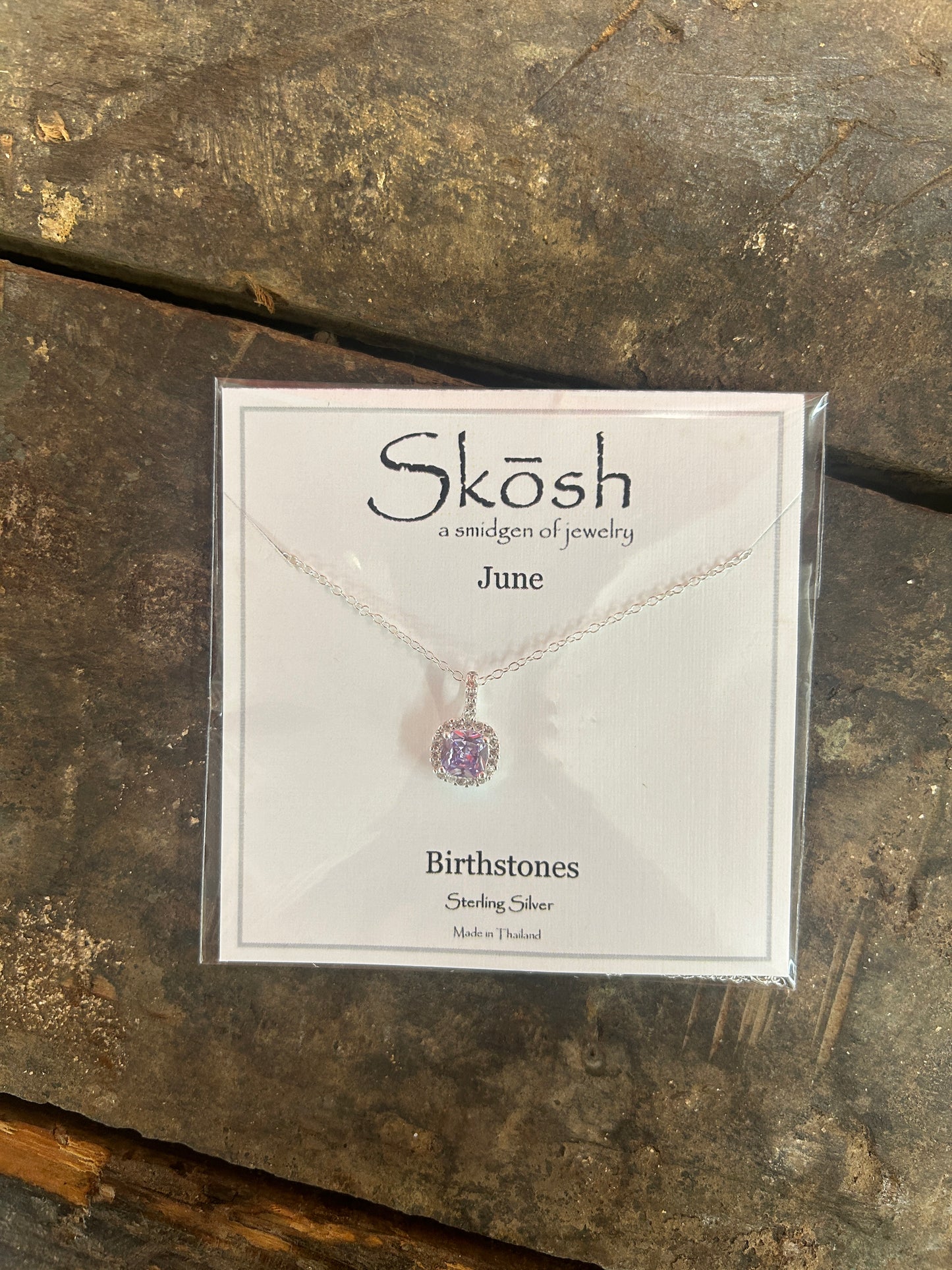 Silver Birthstone Necklace