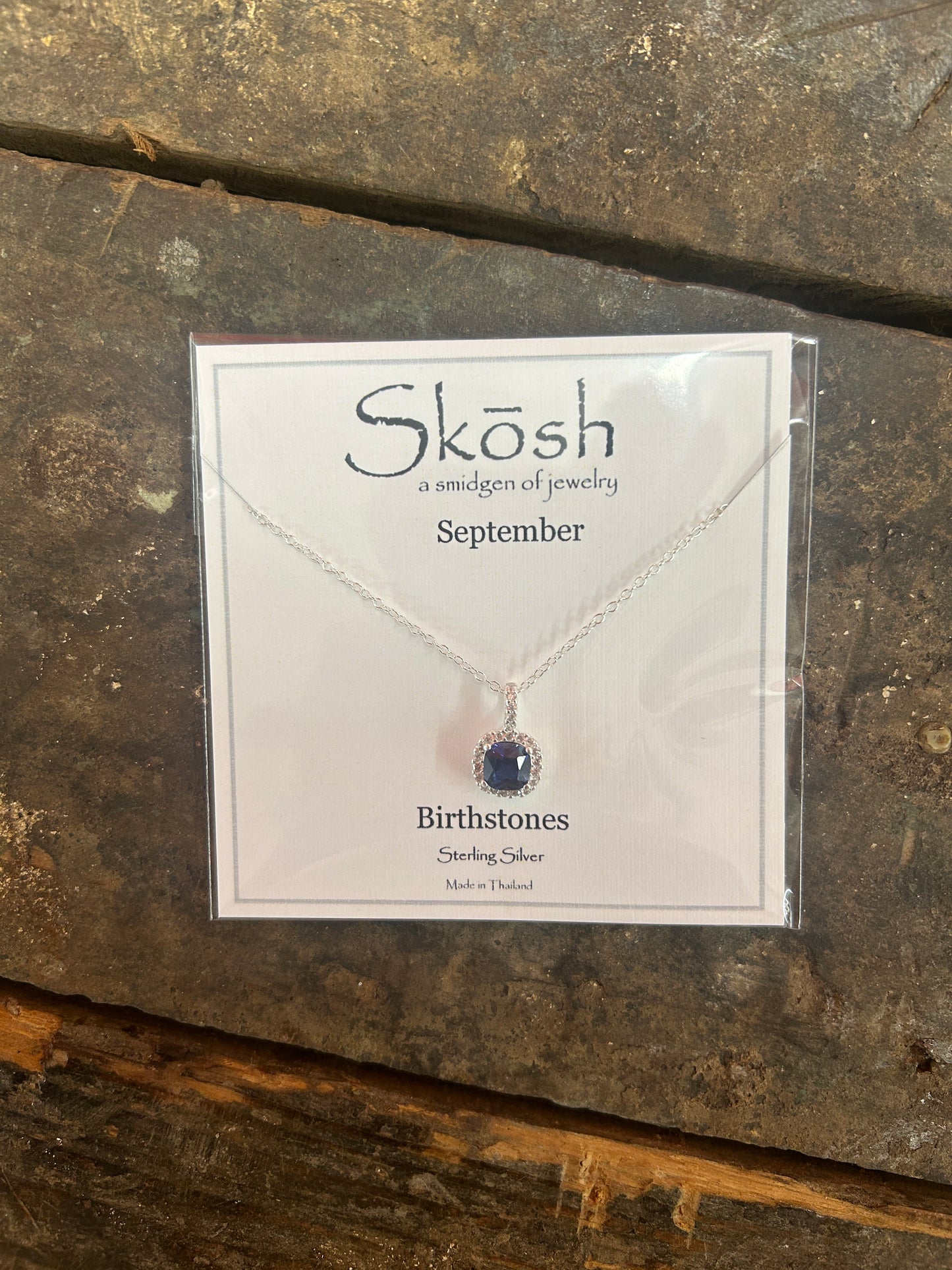 Silver Birthstone Necklace