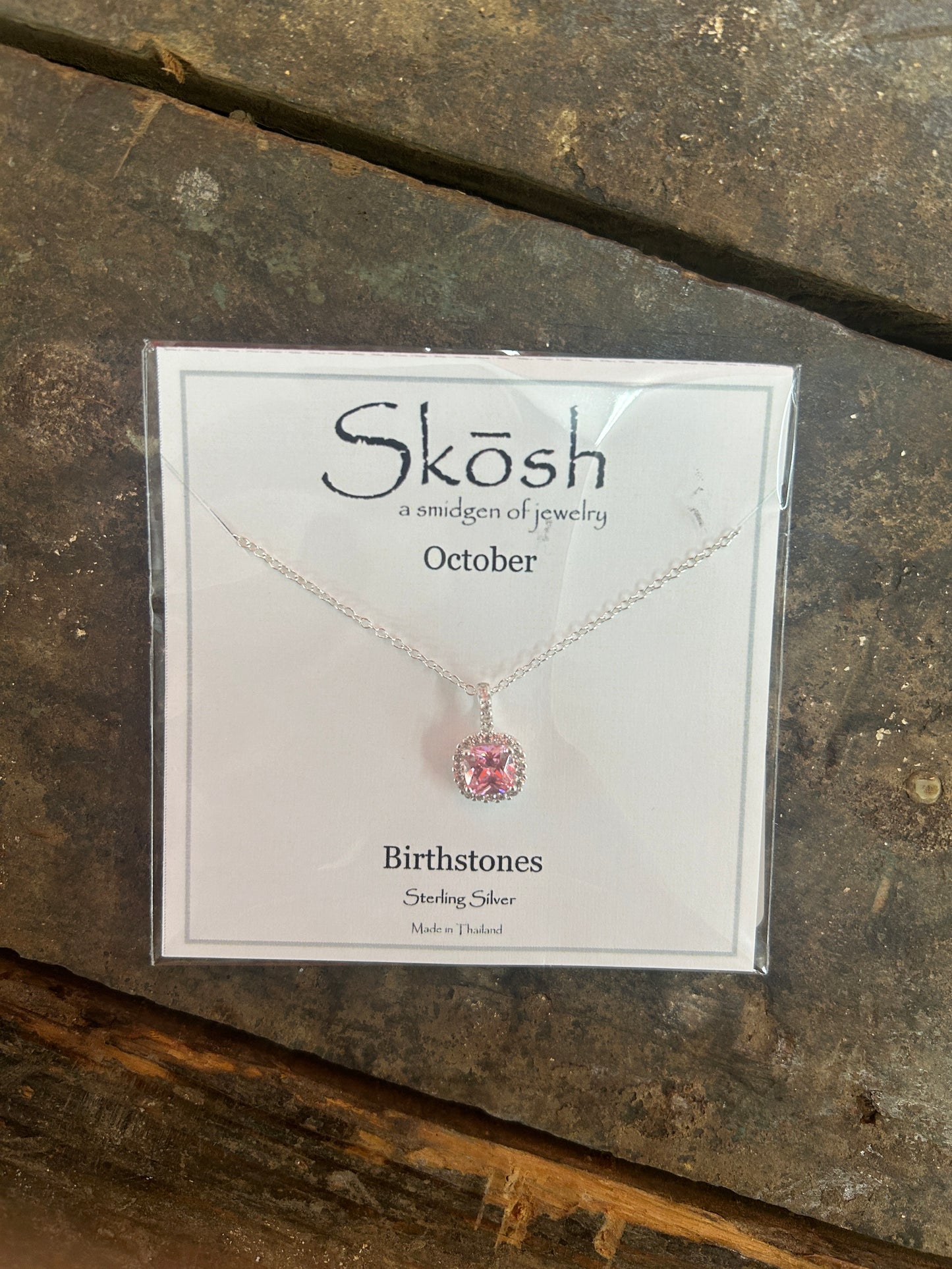 Silver Birthstone Necklace