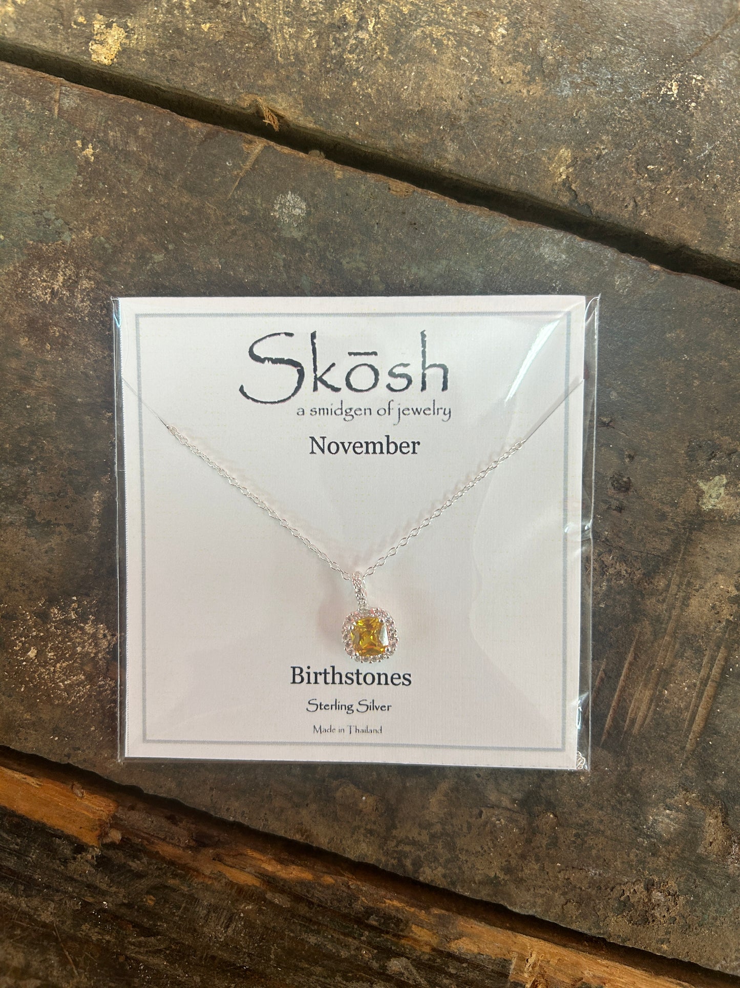 Silver Birthstone Necklace