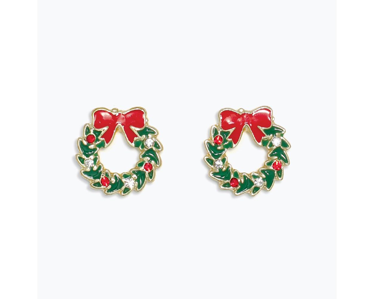 Enameled Wreaths Earrings