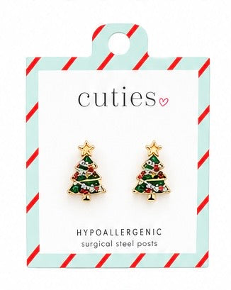 Crystal Christmas Tree Earrings